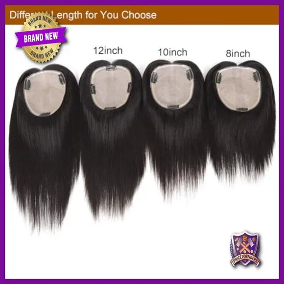 Large Silk Base Human Hair Topper 14x16cm 12 Inch No Bangs - Picture 7 of 7